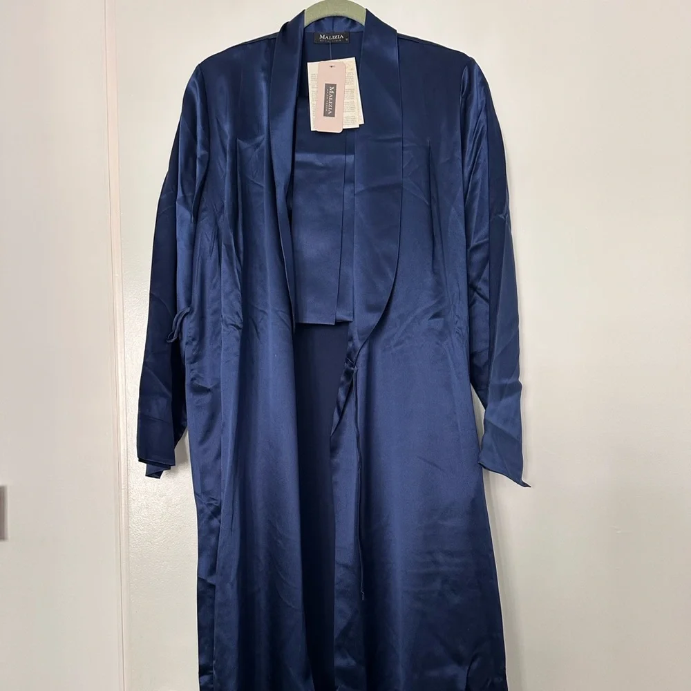New La Perla SILK Navy Blue Women's Robe